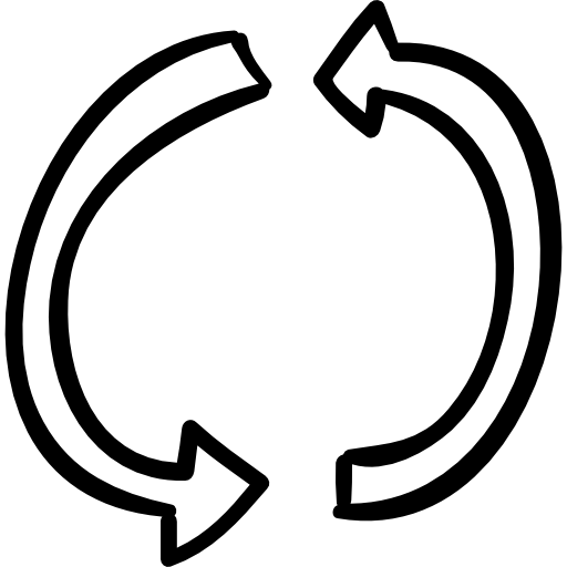 Loop arrows Hand Drawn Black icon