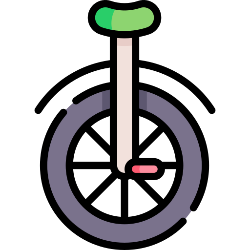 monocycle Kawaii Lineal color Icône