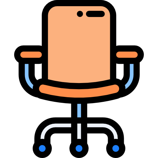 Chair Detailed Rounded Lineal color icon