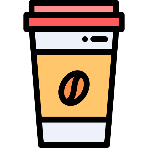 Coffee Detailed Rounded Lineal color icon