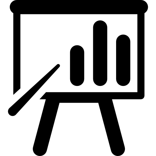 tablica prezentacyjna z wykresem  ikona