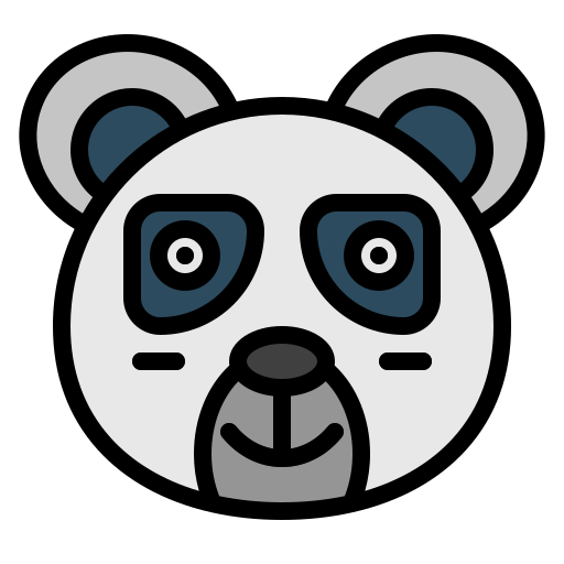 Panda bear Generic Outline Color icon