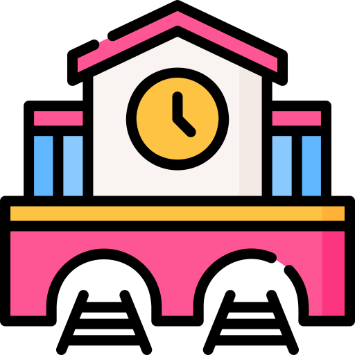 Train station Special Lineal color icon