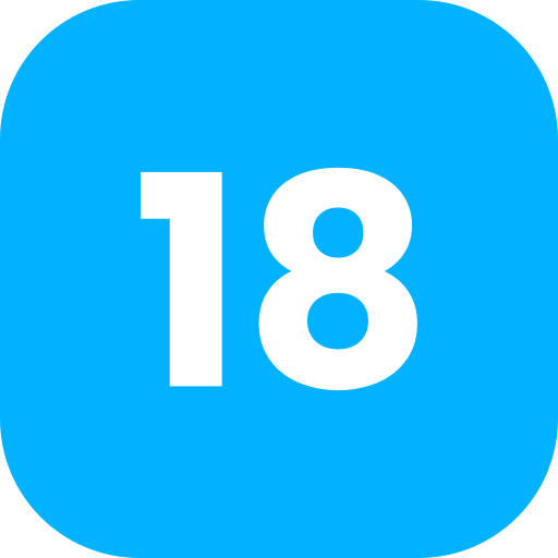 Number 18 Generic Flat icon