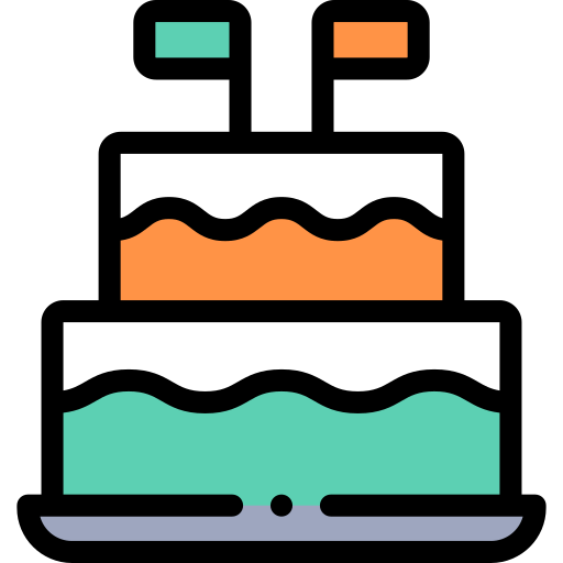 Cake Detailed Rounded Lineal color icon