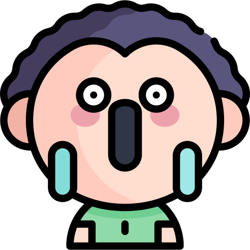 Scared Kawaii Lineal color icon