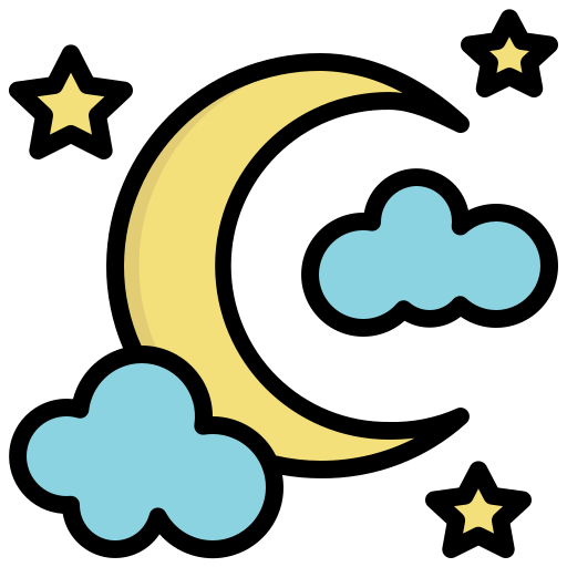 Moon Generic Outline Color icon