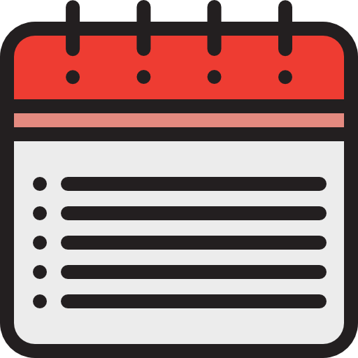 Calendar Detailed Rounded Lineal color icon