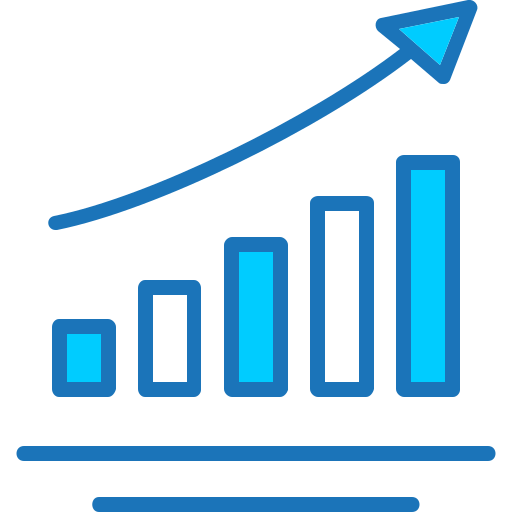 wachstum diagramm Generic Blue icon