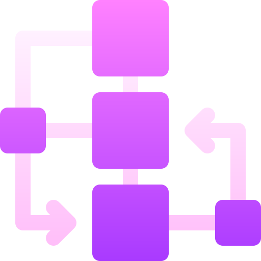 fluxograma Basic Gradient Gradient Ícone