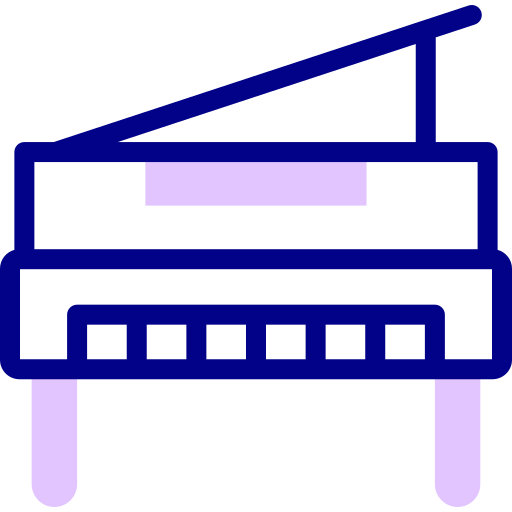 fortepian Detailed Mixed Lineal color ikona
