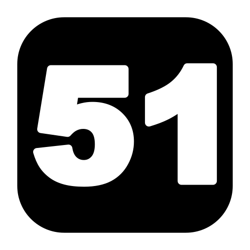 cinquante et un Generic Glyph Icône