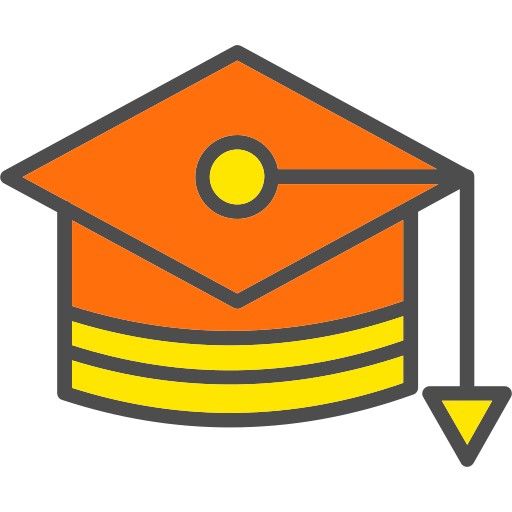 Graduation cap Generic Outline Color icon