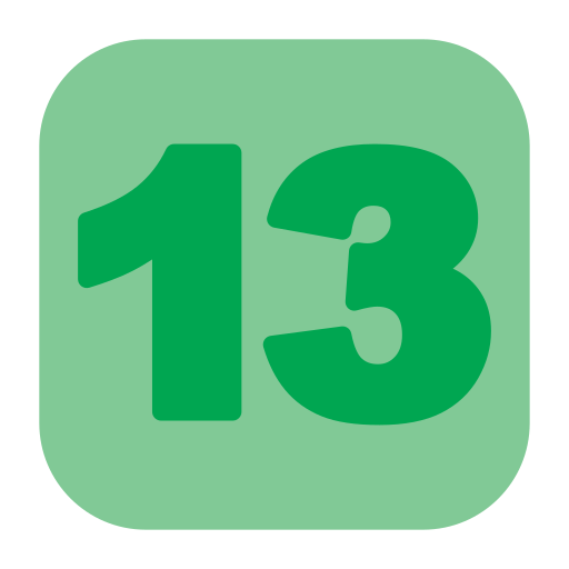 Thirteen Generic Flat icon