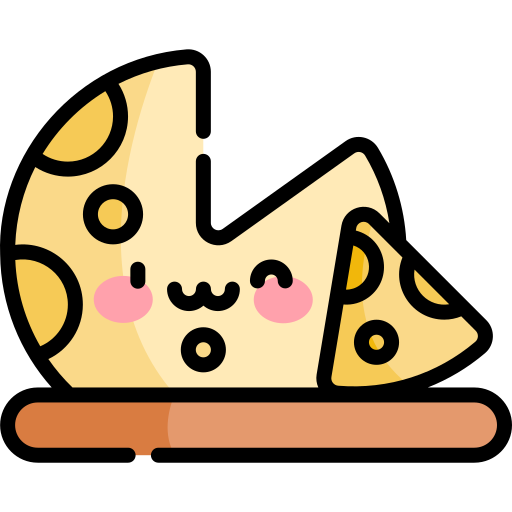 チーズ Kawaii Lineal color icon