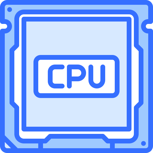 cpu Coloring Blue icoon