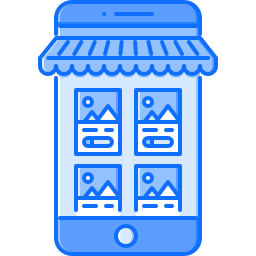 Online shopping Coloring Blue icon