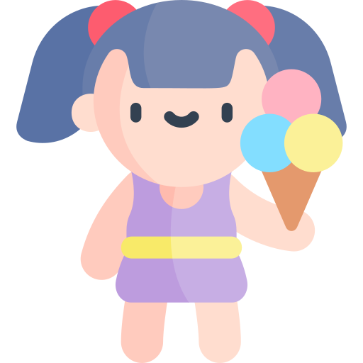 Ice cream Kawaii Flat icon