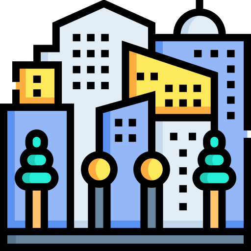 city life Detailed Straight Lineal color icon