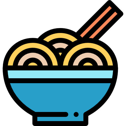 Noodles Detailed Rounded Lineal color icon