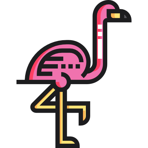 flamingo Detailed Straight Lineal color icon