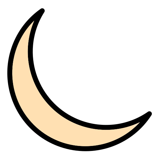 Moon Generic Outline Color icon