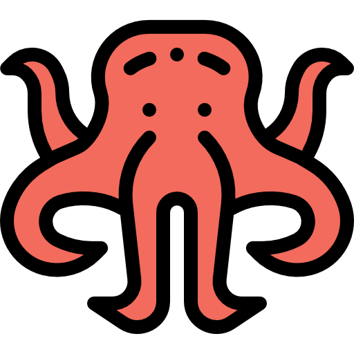 octopus Detailed Rounded Lineal color icoon