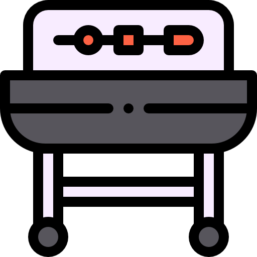 바베큐 Detailed Rounded Lineal color icon