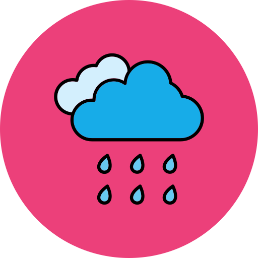 Rain Generic Outline Color icon