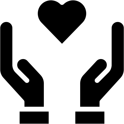 mão coração Generic Glyph Ícone