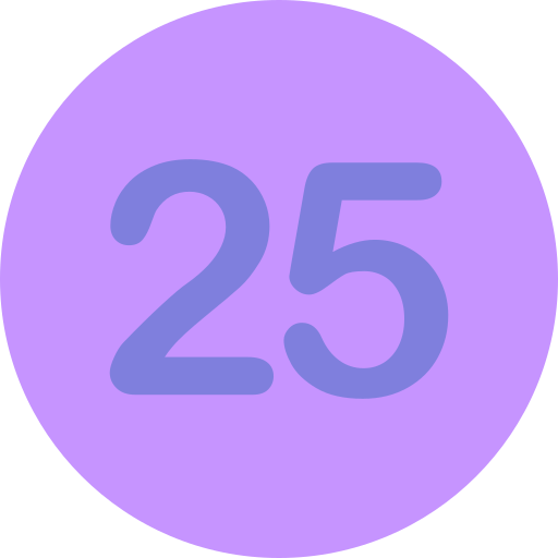 Number 25 Generic Flat icon