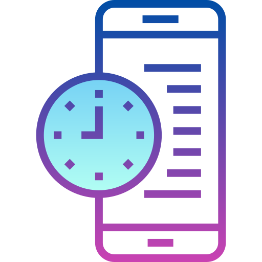 Clock Detailed bright Gradient icon