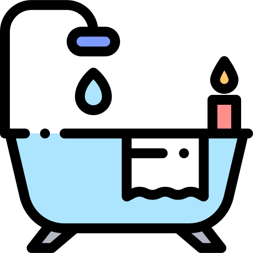 Bathtub Detailed Rounded Lineal color icon