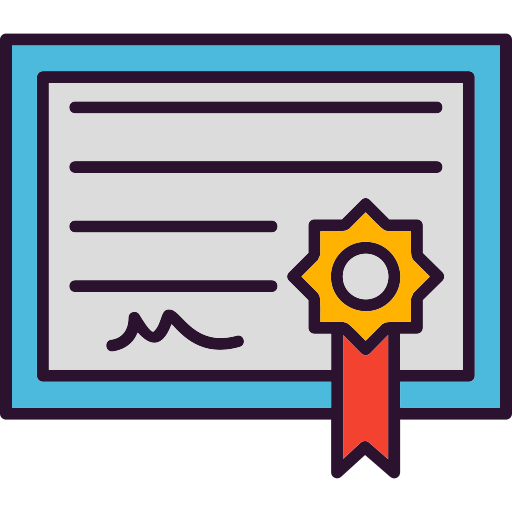 Certificate Generic Outline Color icon