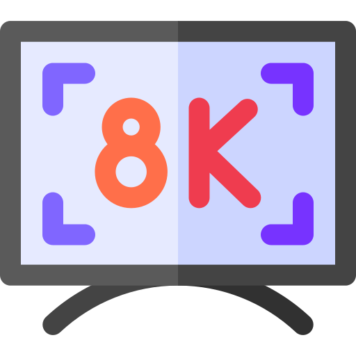 8k Basic Rounded Flat Icône