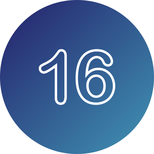 nummer 16 Generic gradient fill icon