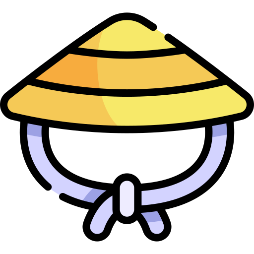 Bamboo hat Kawaii Lineal color icon