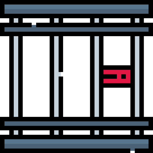 Jail Detailed Straight Lineal color icon