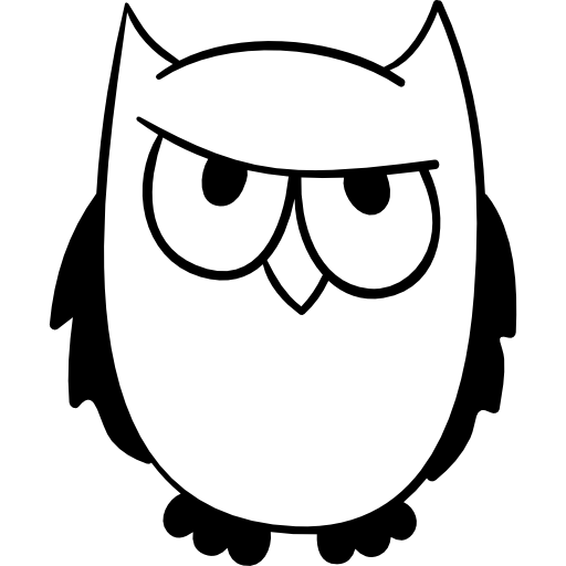 hibou Hand Drawn Black Icône