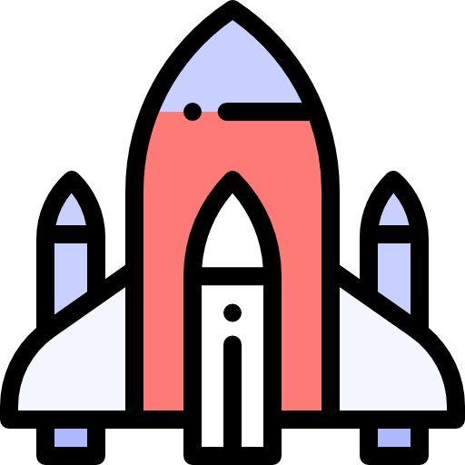 Space shuttle Detailed Rounded Lineal color icon