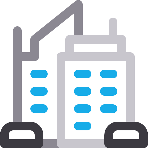 wolkenkratzer Basic Rounded Lineal Color icon