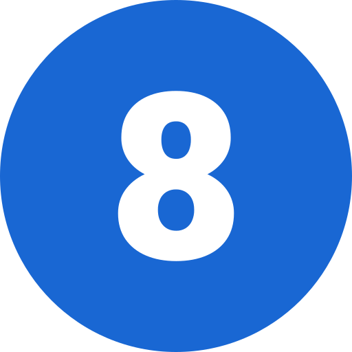 Number 8 Generic color fill icon