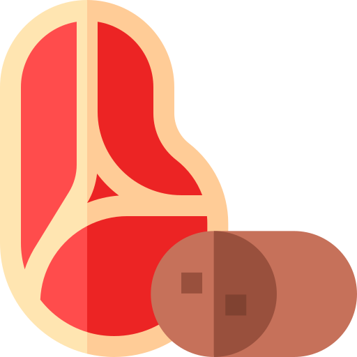 vlees Basic Straight Flat icoon