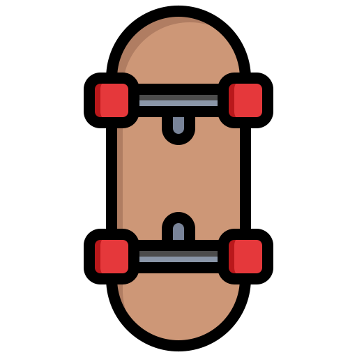 skateboard Generic Outline Color icon