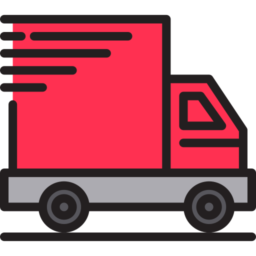 Delivery truck srip Lineal Color icon