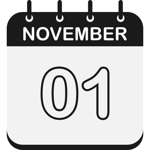 1. november Generic color fill icon