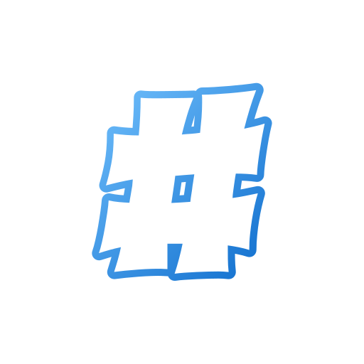 hashtag Generic gradient outline icon