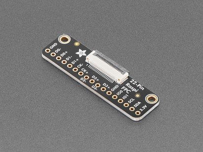 Angled shot of black, slim, rectangular FPC display breakout board.