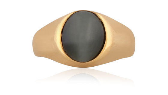 Natural Cat's Eye Lehsuniya Ring Panchdhatu