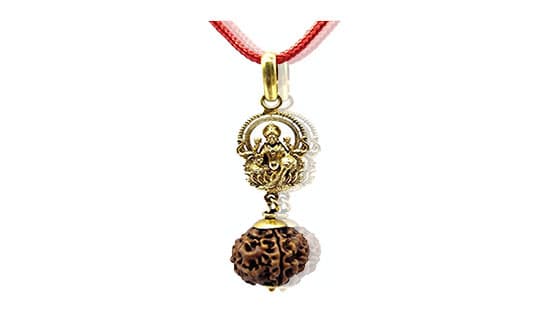 Six face Rudraksha with Panch Dhatu Lakshmi Pendent